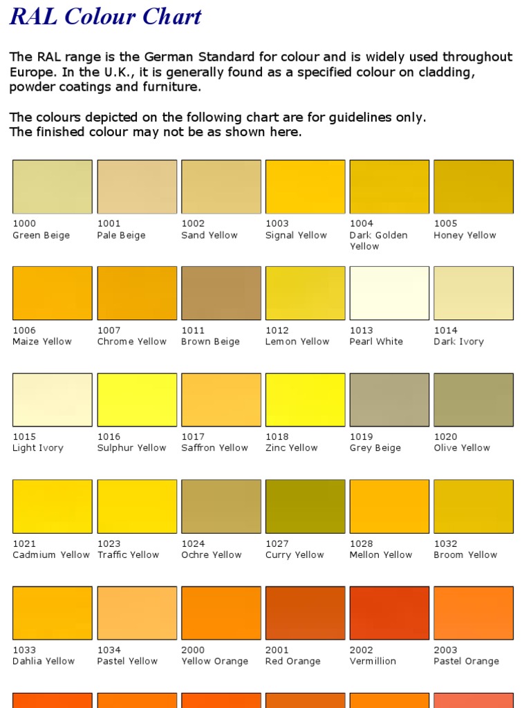 RAL Colour Chart | PDF | Blue | Yellow