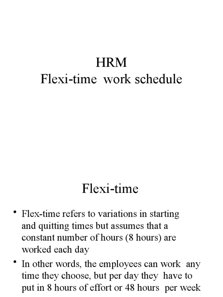 Flexi Time at Workplace PDF Workplace Employee Relations