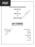 Download Hrm projectMARUTI SUZUKI by Arvin Yadav SN53058807 doc pdf