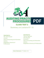 Auditing Practices & Procedures Class Test 2 Summary (40