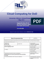 Cloud Computing For Dod: University of Illinois, Urbana/Champaign 1 May 2012