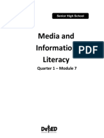 Media and Information Literacy: Quarter 1 - Module 7