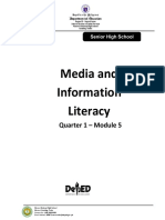 Media and Information Literacy: Quarter 1 - Module 5