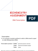 Bichemistry Assignment: DNA Transcription