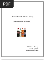 Download Business Research Methods  Questionnaire on soft drinks by Msk Chaitanya SN53059385 doc pdf