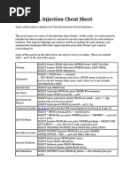 Oracle SQL Injection Cheat Sheet