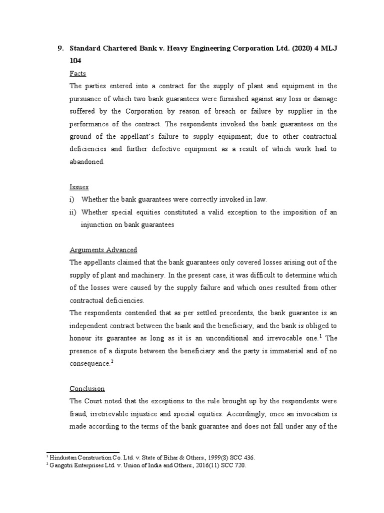 Standard Chartered Bank v. Heavy Engineering Corporation Ltd. (2020) 4 MLJ 104 PDF