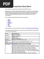 MySQL SQL Injection Cheat Sheet