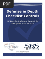 Defense in Depth Checklist Controls: 50 Easy-to-Implement Controls To Strengthen Your Security