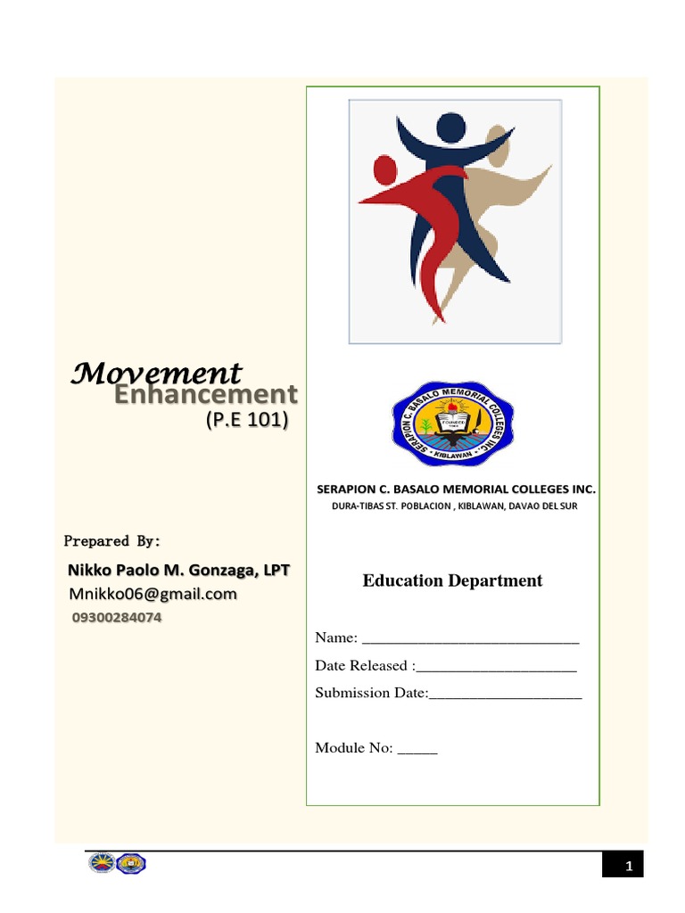 P.E 101 Mod. 1 First Sem PDF | PDF | Anatomical Terms Of Motion | Muscle