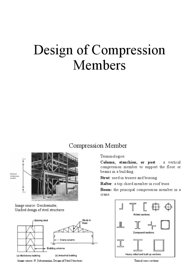CE371 - Compression Member | PDF | Buckling | Stress (Mechanics)