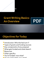 Grant Writing Basics: An Overview: Presented by Janel Henriksen Hastings April 18, 2011