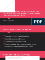 A Descriptive Study On The Attitudes and Awareness Toward Gender Equality Among Teenagers of Gma, Cavite