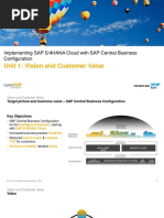 Unit 1: Vision and Customer Value: Implementing SAP S/4HANA Cloud With SAP Central Business Configuration