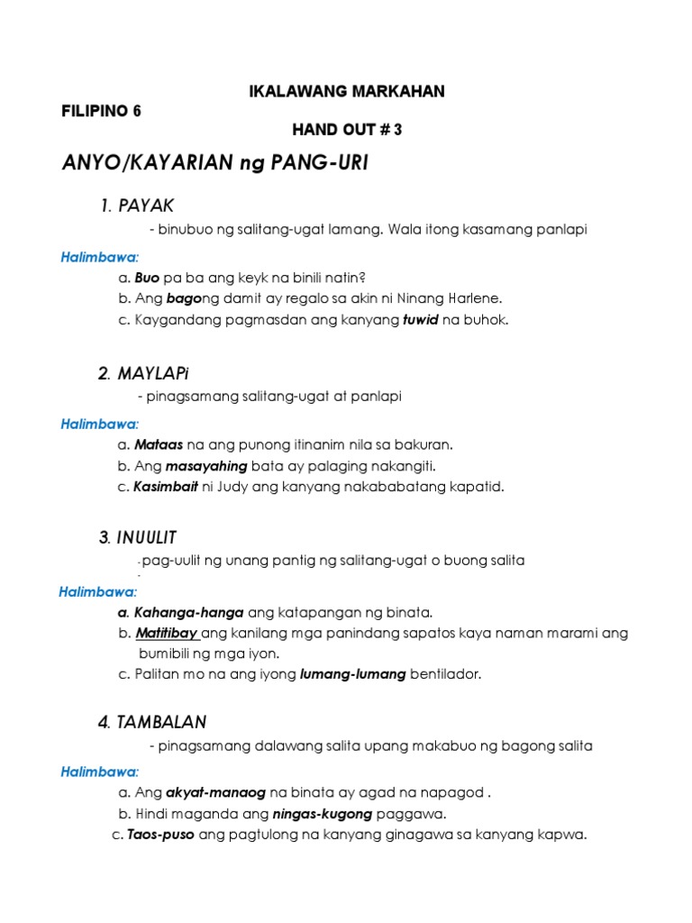 HO#3-Kayarian NG Pang-Uri | PDF