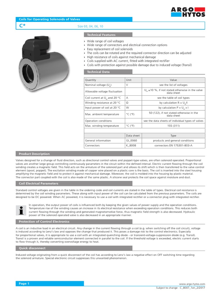 Solenoids A Guide to Coil Selection, Electrical
