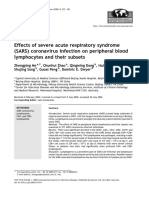 Effects of Severe Acute Respiratory Syndrom Coronavirus Infection On Peripheral Blood Lymphocytes and Their Subset