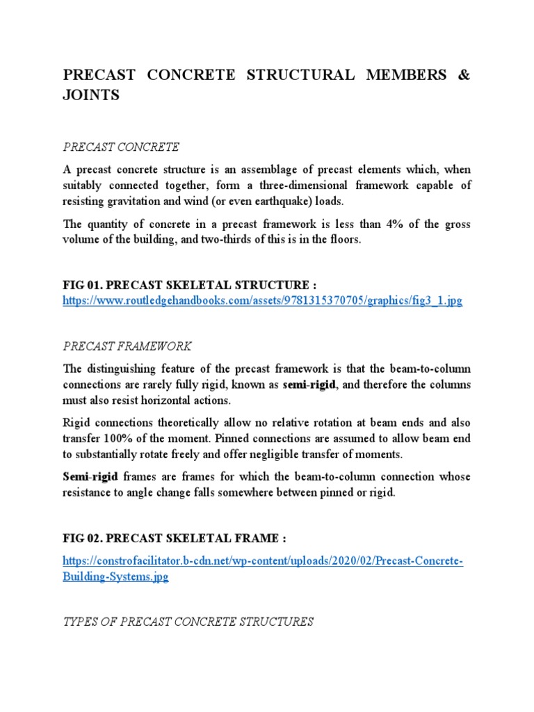 Precast Concrete Structural Members Guide | PDF | Beam (Structure) | Wall