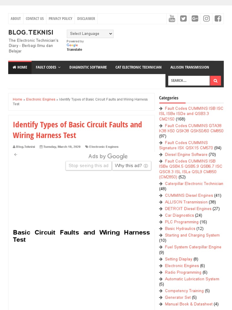 Identify Types of Basic Circuit Faults and Wiring Harness Test Blog
