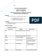 Lab 1 - Organization of Human Body