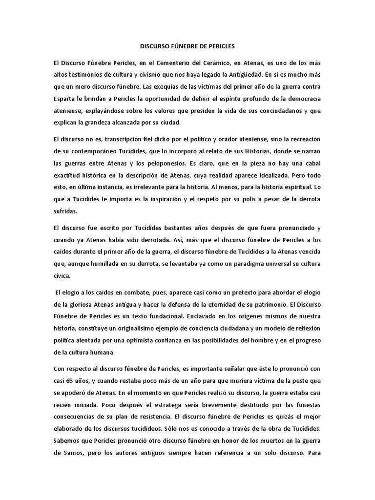 Pericles y la Democracia Ateniense | PDF | Democracia | Ideologías ...