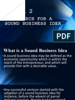 Lesson 2: The Search For A Sound Business Idea