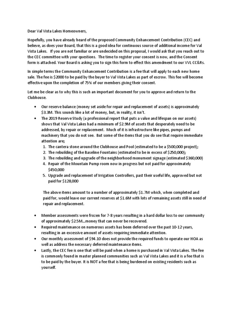 VVL Cec Consent Letter President 9 22 21 | PDF | Government | Economies