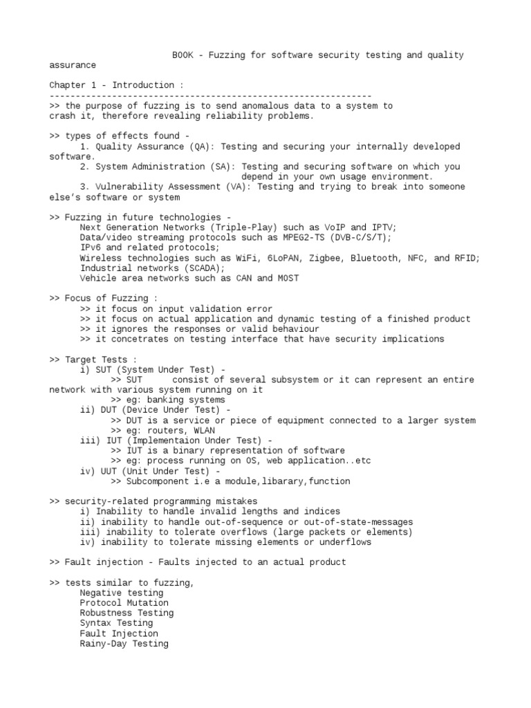 Fuzzing For Software Security Testing and Quality Assurance | PDF ...