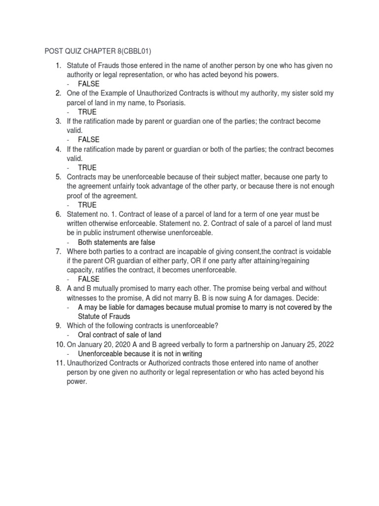 Post Quiz Chapter 8 PDF