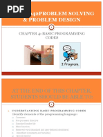 DFC 10042problem Solving & Problem Design: Chapter 4: Basic Programming Codes