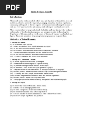 Kinds of School Records
