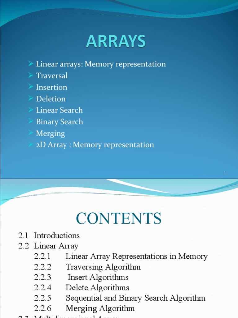 Linear Arrays: Memory Representation Traversal Insertion Deletion ...