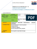 Experiencia de Aprendizaje #10 Del 20 de Setiembre Al '08 de Octubre 6º 2021 Autoguardado