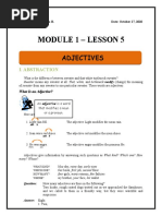 Module 1 - Lesson 5: Adjectives