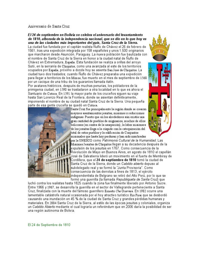 Aniversario de Santa Cruz | PDF | América del Sur