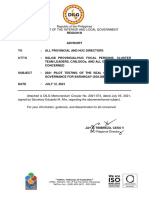 ADVISORY Re 2021 PILOT TESTING OF THE SEAL OF GOOD LOCAL GOVERNANCE FOR BARANGAY SGLGB