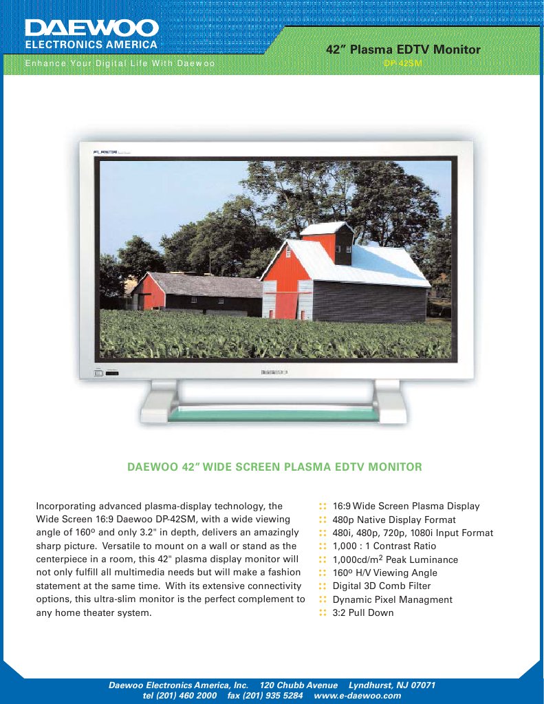 DP 42SM | PDF | Computer Monitor | Pixel