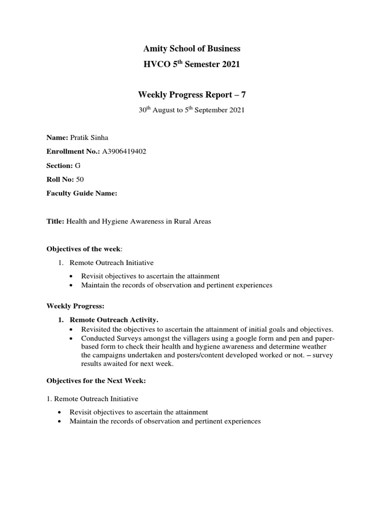 Health Awareness Report: Rural Outreach | PDF