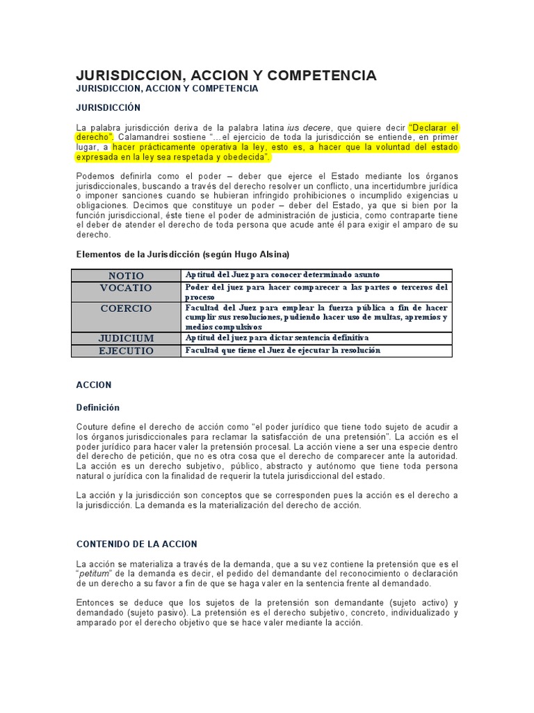 Jurisdicción y Competencia Procesal Civil | PDF | Jurisdicción ...