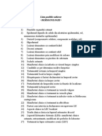 Lista Subiecte DERMATOLOGIE Examen