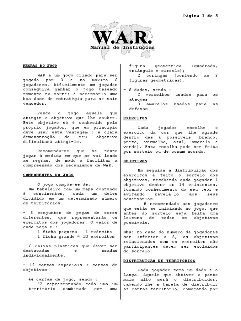 War Caseiro - Manual, PDF