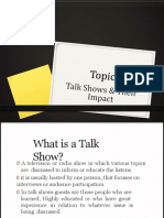 Talk Shows (Lecture)