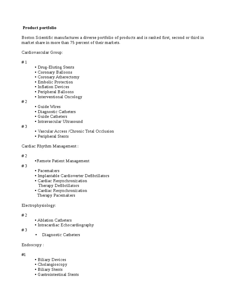 Product Portfolio | PDF | Percutaneous Coronary Intervention | Heart