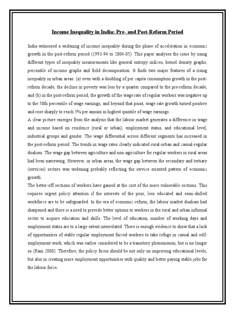 Income Inequality and Financial Inclusion in India | PDF | Economic ...