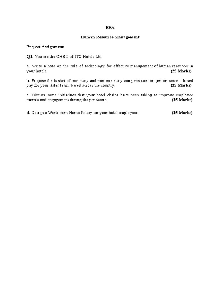 Bba HRM Project | PDF | Business | Art