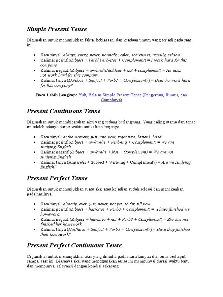 Simple Present Tense Company. Not Work Hard For This Company. For This