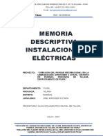 Memoria Descriptiva - Inst. Electricas