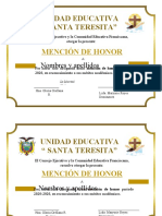 Mención de Honor - Diplomas