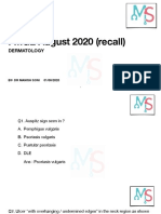 FMGE August 2020 Dermatology Recall Questions