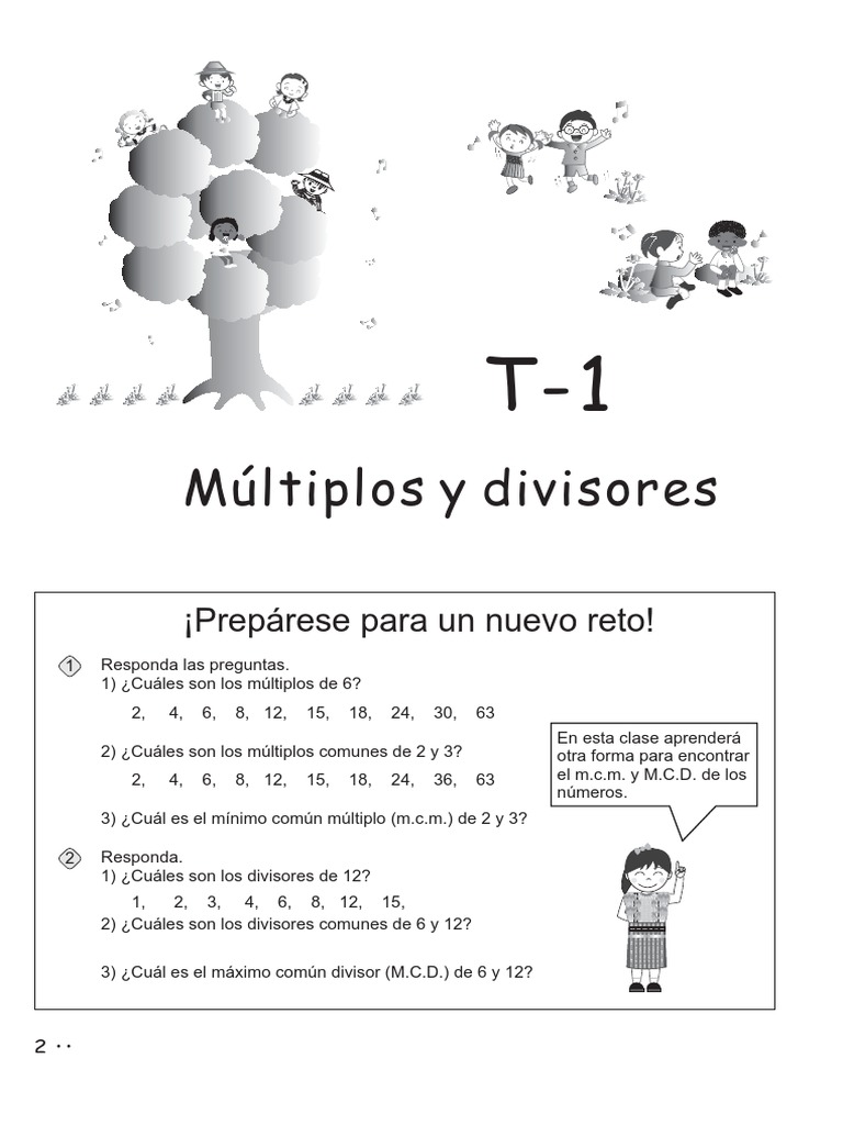 Mínimo Común Múltiplo De 8 6 Y 4 Ejercicios Sobre Multiplos E. Primaria | PDF | Matemáticas | Matemática  Elemental